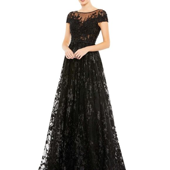 Mac Duggal Dresses & Skirts - NWT Mac Duggal 20405 EMBELLISHED FLORAL CAP SLEEVE A LINE GOWN - size 16